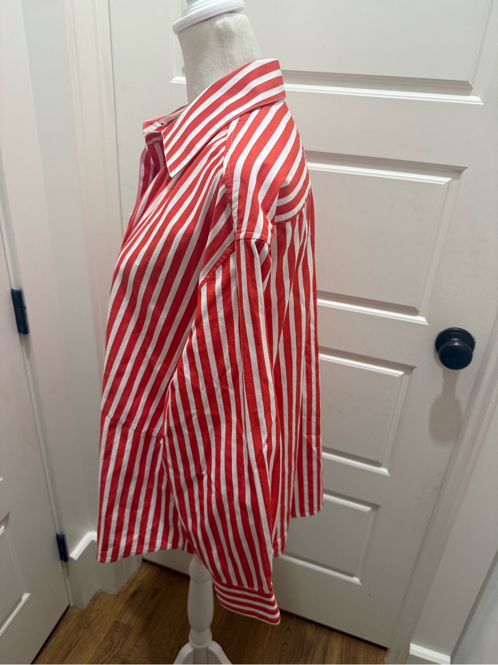 Favorite Daughter. Doors Always Open Ex-Boyfriend Shirt. Red/White Stripe. S. - Picture 12 of 14